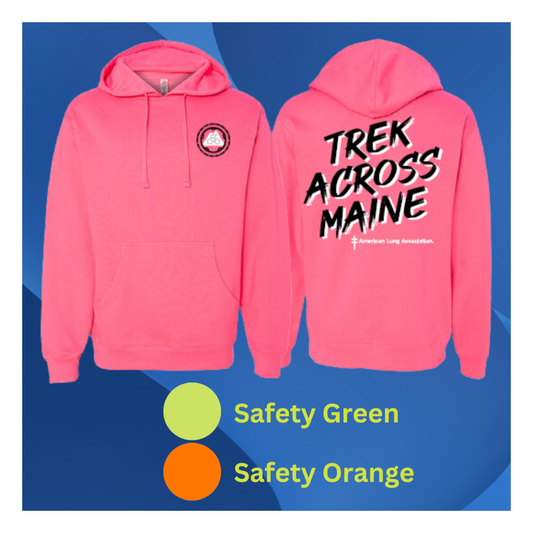 Trek Across Maine Neon Hooded Sweatshirt (Green)