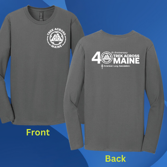 Trek Across Maine 40th Anniversary Long Sleeve Tee (Charcoal)