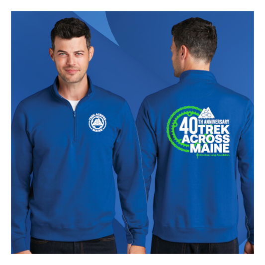 Trek Across Maine 40th Anniversary 1/4 Zip Sweatshirt (Royal Blue)